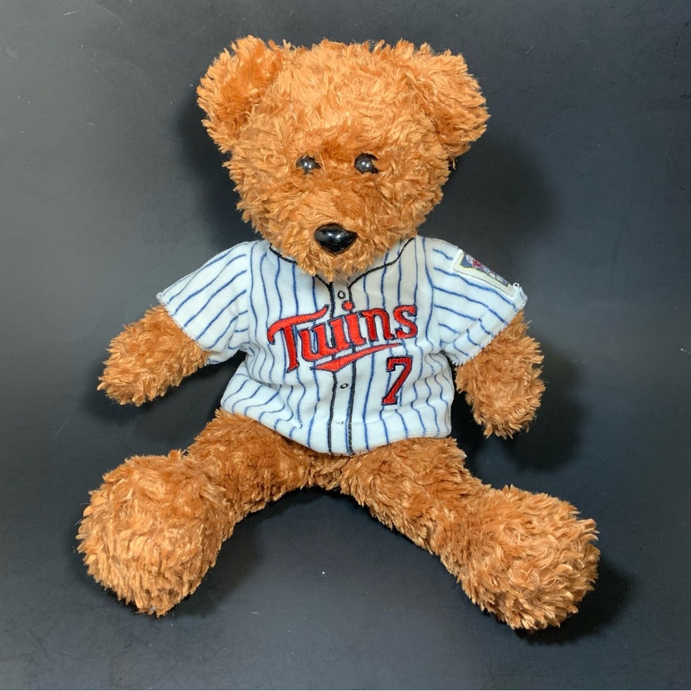 Team Bear Minnesota Twins MAUER #7 Brown Bean Plush TEDDY BEAR 13" Stuffed Toy